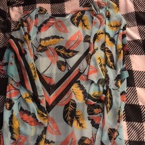 Multicolor Leaf Cardigan